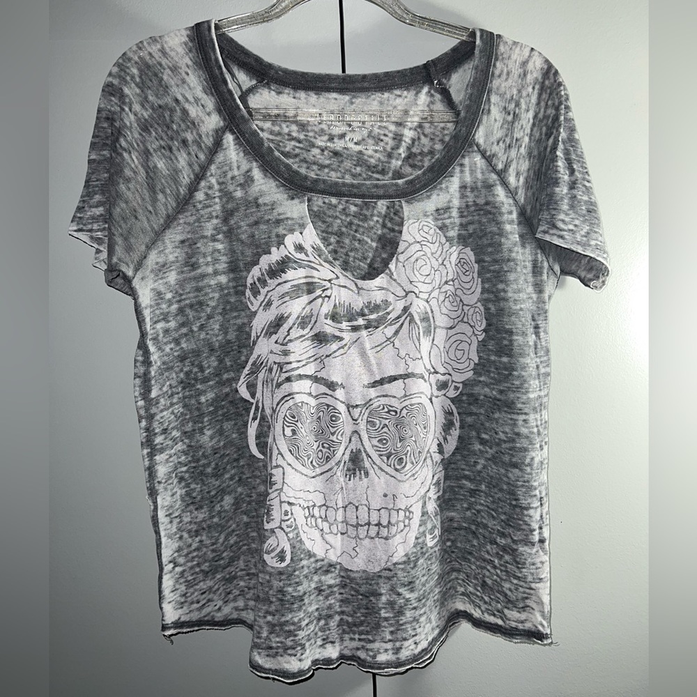 Aeropostale | Grungy “Dia de los Muertos” Inspired Cleavage Slit Tee
